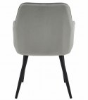 Krzesło NANA - aksamit srebrno-szary / nogi czarne x 2
