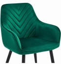 Krzesło NANA - ciemna zieleń aksamit / nogi czarne x 2