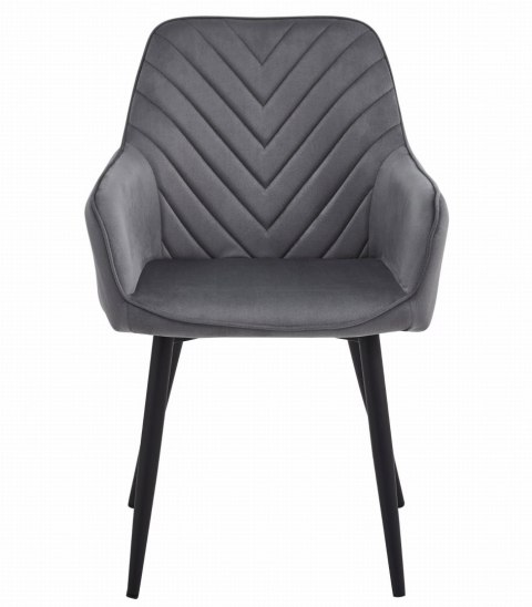 Krzesło NANA - ciemny szary aksamit / nogi czarne x 2