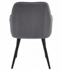 Krzesło NANA - ciemny szary aksamit / nogi czarne x 2