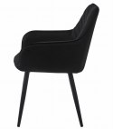 Krzesło NANA - czarny aksamit / nogi czarne x 2
