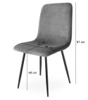 Krzesło RIFT - szary sztruks / nogi kolor czarny x 2