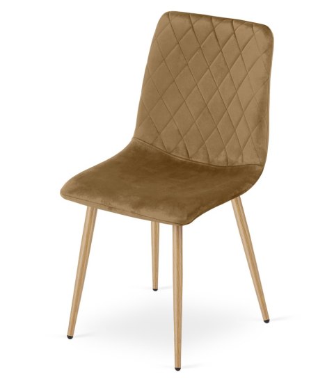 Krzesło TURIN - brązowy aksamit / nogi kolor drewna x 1