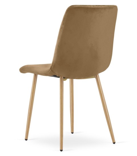 Krzesło TURIN - brązowy aksamit / nogi kolor drewna x 2