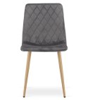 Krzesło TURIN - ciemny szary aksamit / nogi kolor drewna x 2