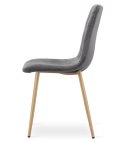 Krzesło TURIN - ciemny szary aksamit / nogi kolor drewna x 2