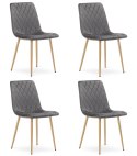 Krzesło TURIN - ciemny szary aksamit / nogi kolor drewna x 4