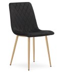 Krzesło TURIN - czarny aksamit / nogi kolor drewna x 3