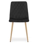 Krzesło TURIN - czarny aksamit / nogi kolor drewna x 3