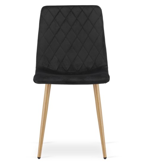 Krzesło TURIN - czarny aksamit / nogi kolor drewna x 3