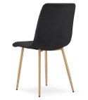 Krzesło TURIN - czarny aksamit / nogi kolor drewna x 4