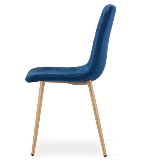 Krzesło TURIN - granat aksamit / nogi kolor drewna x 2