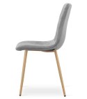 Krzesło TURIN - jasny szary aksamit / nogi kolor drewna x 4