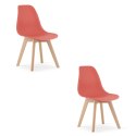 Krzesło KITO cynober / nogi naturalne x 2