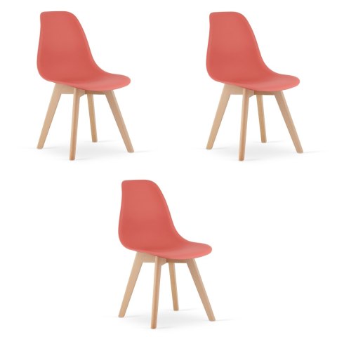 Krzesło KITO cynober / nogi naturalne x 3