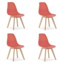 Krzesło KITO cynober / nogi naturalne x 4