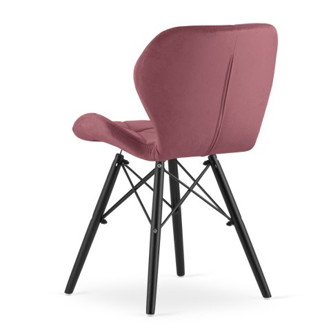 Krzesło LAGO Aksamit - ciemny róż / nogi czarne x 2