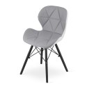 Krzesło LAGO ekoskóra - szaro-białe / nogi czarne x 2
