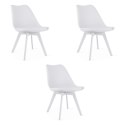 Krzesło MARK - białe / nogi białe x 3
