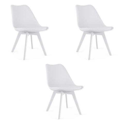 Krzesło MARK - białe / nogi białe x 3