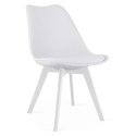 Krzesło MARK - białe / nogi białe x 3