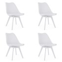 Krzesło MARK - białe / nogi białe x 4