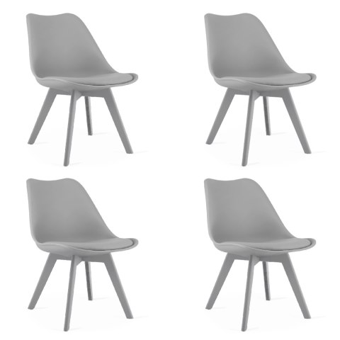 Krzesło MARK - szare / nogi szare x 4