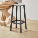 Taboret barowy - marmur / nogi czarne