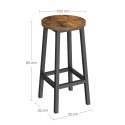 Taboret barowy - rustykalny / nogi czarne