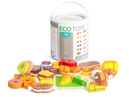 Drewniane jedzenie do krojenia 23 sztuki ECOTOYS ECOTOYS