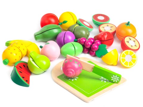 Drewniane owoce do krojenia 20 sztuk ECOTOYS ECOTOYS