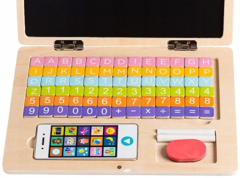 Drewniany laptop edukacyjny tablica magnetyczna ECOTOYS ECOTOYS