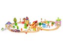 Drewniany pociąg kolejka 74 elementy ECOTOYS ECOTOYS