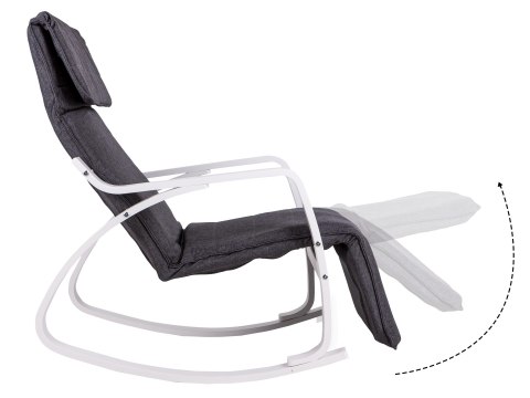 Fotel bujany regulowany podnóżek biała rama ModernHome ModernHome