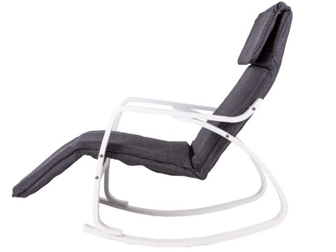Fotel bujany regulowany podnóżek biała rama ModernHome ModernHome