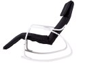 Fotel bujany regulowany podnóżek biało czarny ModernHome ModernHome