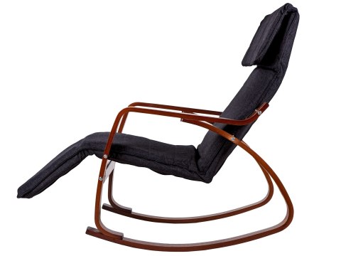 Fotel bujany regulowany podnóżek drewniane ramiona ModernHome ModernHome