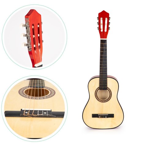Gitara dla dzieci duża drewniana 6 strun ECOTOYS ECOTOYS