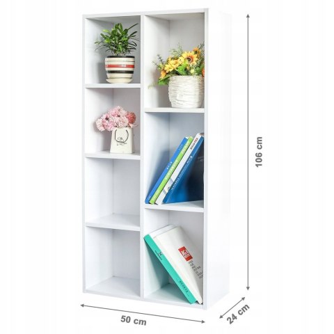 Komoda szafka regał na książki do salonu biały ModernHome ModernHome