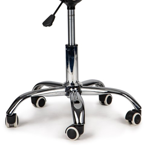 Krzesło obrotowe biurowe fotel z podnośnikiem poduszką chromowane nogi białe ModernHome ModernHome