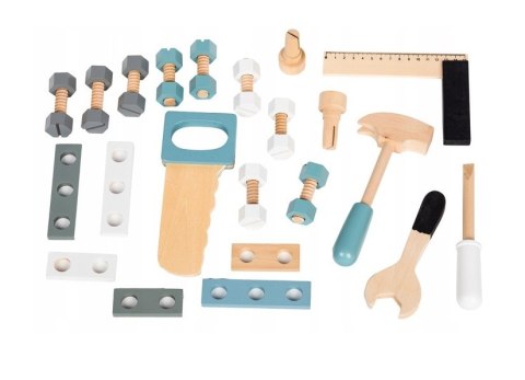 Stół narzędziowy drewniany warsztat 32 elementy zabawki ECOTOYS ECOTOYS