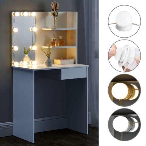 Toaletka kosmetyczna nowoczesna duże lustro półki ModernHome ModernHome