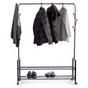 Wieszak stojący z 2 półkami stojak z kółkami na odzież ModernHome ModernHome