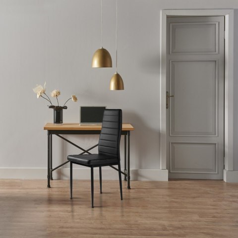 Zestaw krzeseł do jadalni salonu z ekoskóry 4 sztuki wysokie oparcie czarne ModernHome ModernHome