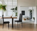 Zestaw krzeseł do jadalni salonu z ekoskóry 4 sztuki wysokie oparcie czarne ModernHome ModernHome
