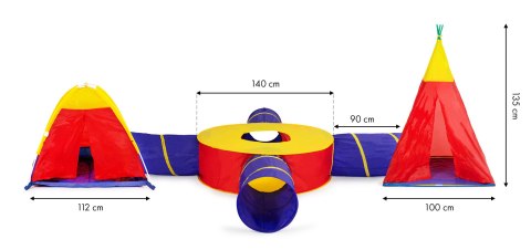 Zestaw namiotów dla dzieci 7w1 domki + 4 tunele IPLAY IPLAY