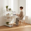 Biurko komputerowe szkolne 120x60 cm regał z 3 półkami białe ModernHome ModernHome