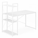 Biurko komputerowe szkolne 120x60 cm regał z 3 półkami białe ModernHome ModernHome