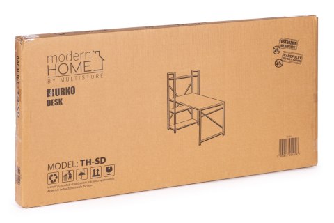 Biurko komputerowe szkolne 120x60 cm regał z 3 półkami białe ModernHome ModernHome