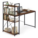 Biurko komputerowe szkolne 120x60 cm regał z 3 półkami ciemny orzech loft ModernHome ModernHome